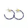 Hoop Earrings Tile Enamel Macaron C Shape Semicircular For Women Delicate And Small Flower Pearl Lady Pastoral Accessories