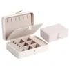 Cajas de joyería Caja de cuero de la PU Almacenamiento de joyas Pendiente Empaquetado Vitrina Organizador para el hogar Viaje Chica Regalo 230808