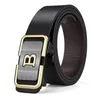 Bälten 2023 Fashion Black Letter Belt Men's B Automatisk spänne 3,5 cm Brett läder Casual Croskin ceinture Homme av hög kvalitet