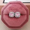 Studens ankomster Fashion Luxury Silver Color Korean Zircon Stud Pink Earing Earrings for Women Girl Party Gift Jewelry Z7 230808