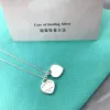 Ky07 Necklaces Original Gift Box Sier Classic Lover Necklace Double-hearts Pendant Women's Fashion Jewelry Designer 1 High Quality Return