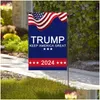 Banner Flagi Donald Trump 2024 Flaga 30x45cm Maga Keep Amercia Garden 4966H Drop dostawa dom