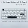 Spaceman Keycaps Next Time 75 Hot Swap Teclado Mecânico Com Fio Type-C RGB Com Lubrificante 3 Pinos Gateron Amarelo Pro Switches HKD230808