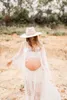 Moderskapsklänningar Boho Maxi Maternity Photography Props Lace Dress Fotograf