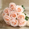 Dekorative Blumen Kränze Künstliche Rosen Blumenstrauß Flanell Kunstblumen Valentinstag Geschenk Balkon Gartendekoration Simulationsblume Orange Rose 230808