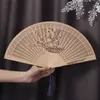 Produtos de estilo chinês estilo chinês sândalo ventilador dobrável oco incenso madeira dança ventilador verão dupla face escultura impressão ventilador decoração do agregado familiar