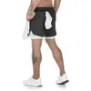 Shorts de course hommes Gym sport poche 2 en 1 séchage rapide entraînement entraînement Fitness Jogging pantalons courts été