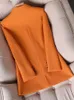 Damenanzüge Blazer Frauen Formeller Blazer Damen Weiblich Orange Schwarz Grün Kariert Langarm Einreiher Arbeitskleidung Jacke Mantel Für Herbst Winter 230808