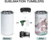 Sublimation sippy cups blanks tumblers med handtag12 oz rak sublimation tumlar rostfritt stål isolerade för barn FY4082
