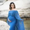 Umstandskleider Neues Elegence-Schwangerschaftsfotografiekleid Schulterfreies Umstandsshooting-Kleid 2020 Umhang-Maxikleid für schwangere Frauen Foto-Requisite HKD230808