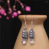 Boucles d'oreilles créoles véritable S925 en argent Sterling Vintage évidé gland lanterne femmes MeibaPJ exquis fête bijoux