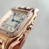 Top Fashion Quartz Horloge Vrouwen Goud Zilver Wijzerplaat 22mm 27mm Saffierglas Klassiek Vierkant Ontwerp Polshorloge Dames Elegante Volledige Roestvrijstalen Klok 1773