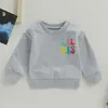 T Shirts Focusnorm 0 6y Büyük Lil Kardeş Eşleşen Kıyafetler Bebek kızlar için sonbahar sweatshirtler uzun kollu mektup baskılı gevşek kazak üstleri 230808