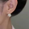 Lekkie luksusowe podwójne promieniowanie Pearl Ear Blugi Wykwintne pełne diament Super błyszczące Ab Stunki Uszy Spersonalizowane delikatne kolczyki francuskie 000014