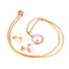 Wedding Jewelry Sets LUXUKISSKIDS Half Imitation Pearl Stainless Steel Necklace Earrings Set GoldSilver Color For Woman Jewellry Accessories 230808