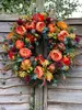 Andra evenemangsfestleveranser Pumpkin Maple Leaf Rattan Christmas Wreath Autumn Halloween Thanksgiving Door Hanging Festive Party Decoration Garlands 230808