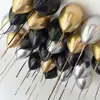 Autres fournitures de fête d'événement 127pcs Kit d'arc de guirlande de ballons en or noir Confetti Latex Baloon Graduation Happy 30th 40th Birthday Decor Baby Shower 230808