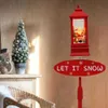 Santa Claus Christmas Tree Snowman Street Lamp Decor Ornaments Snowing Lights Electric Music Street Emitting Xmas Outdoor L230620