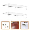 Storage Bags 2 Pcs Shelf Wall Shelves Plastic Floating Display Stands Bookshelf Clear Living Room