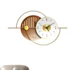 Wall Clocks Luxury Living Room Clock Watch Gold Art Modern Design Decoration Light White Round Numbers Saat Decor