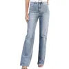 Jeans Femme Summer Wash Fashion In Waist Straight Tube Long