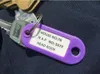 100pcs / lot Lot Fresh Plastic Keychain Key Tags ID Étiquette Nom des étiquettes avec anneau divisé pour les chaînes de clés du numéro de pièce Lage Empêchez les balises perdantes 10