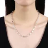 Catene fine argento sterling 925 placcato oro 18 carati collana a catena da 5 mm per uomo donna regalo di gioielli da sposa per feste di moda di lusso