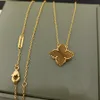 Дизайнерские ювелирные изделия 18K Gold Fashion Classic Agate Four Leaf Clover Clover Long Ten 10 цветов кулон