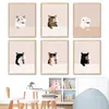 Funny Animal Canvas Painting Black White Cats Red Wine Posters And Prints Wall Art Printed Pictures for Cat Lover Living Room Home Decor Wo6