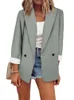 Vrouwen Pakken Blazer Jas Vrouwen 2023 Herfst Mode Chic Lange Mouwen Button Up Pak Kraag Effen Kleur Casual Eenvoudige blazers Jas