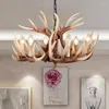 Lustres TEMAR Lustre Moderno Luminárias de Iluminação Criativa LED Chifre Pendente Lâmpada de Teto Para Decoração de Sala de Jantar em Casa