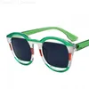 Женская мода дешевые овальные солнцезащитные очки зеленый синий желтый красный круглый пляж Дизайнерские оттенки на продажу с бокалом для вождения Lady Lders L230808