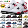 Mens Jumpman 4 농구화 4S Red Cement Thunder 2023 Seafoam Pine Green Military Black Cat Midnight Navy University Blue Outdoor Womens Sport Sport Stiners Trainer