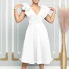 Grande taille robes femmes élégantes robe fou rose 3XL à volants fête pour anniversaire 2023 été femme bal Vestidos