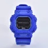 Reloj deportivo informal de cuarzo GXW-56 para hombre, resistente al agua y a prueba de golpes, hora mundial, marca compartida, pantalla digital LED, cuadrado azul o226S