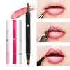 Pincel de labios retráctil de aluminio para lápiz labial, aplicador de labios de doble punta con tapa, pincel delineador de labios portátil Brillo de labios Sombra de ojos Corrector de manchas Pincel de maquillaje