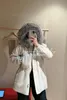 Женщины Coats осень и зима Loro Piana Grey Fox Wool Cashere Coat