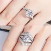Pierścienie ślubne anujewel 3 8cttw Owalne cięcie D Color Diamond Empandagement 925 Srebrne srebro dla kobiet biżuteria hurtowa 230808