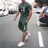 Heren Trainingspakken Trainingspak T-shirts Voor Mannen Zomer Mouwen Casual Gedrukt Korte Mode Kleding Korting Promotie Prijs