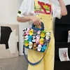 Evening Bags Cartoon Canvas Bag Soft Girl Cute Doll Toy Funny Large Capacity One Shoulder Pleated Handbag Women's Handbags