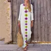 Femmes Boho Long Maxi Dress National Style Floral Print Summer Cotton Linen Party Beach Sundress Elegante Robes Plus La Taille 3XL T230808