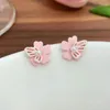 Boucles d'oreilles 2023 S925 argent aiguille douce fleur de cerisier stéréoscopique pour femmes filles délicat papillon géométrique bijoux