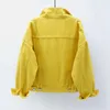 Womens Jackets Denim Jacket Spring Autumn Short Coat Pink Jean Casual Tops Purple Yellow White Loose Lady Outerwear KW02 230808