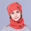 Bérets Xthree 2 pièces chapeau écharpe ensemble hiver pour femmes et hommes tricoté avec doublure bonnet marque casquette épaisse