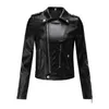 Cuero de mujer Faux Leather FTLZZ Mujer Motocicleta Pu Chaqueta de cuero Invierno y primavera Negro Rojo Abrigo de cuero de imitación Turn Down Collor Lady Outerwear HKD230808