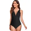 Maillots de bain pour femmes Sexy Bikini solide à volants une pièce maillot de bain femme 2023 imprimé léopard dos nu bretelles Tankini plage tenues pour les femmes