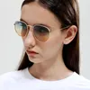 Lunettes de soleil accessoires de mode Vintage métal cadre carré océan lentille dégradé Anti-ultraviolet UV400 décontracté pour adulte