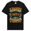 T-shirts masculins drôles Made en 1973 Cadeaux d'anniversaire Cassette Cassette Vintage Shirt Party Grand-mère Grand-père Tshirt Tshirt T-shirt Gift Tees