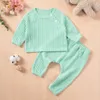 Clothing Sets Infant Girl Boy Suits Candy Color escent baby Tops pants 2PCS borns Children Loungewear Sanding Autumn Sweaters Outfits 230808