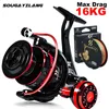 Baitcasting Reels Sougayilang 2000-7000 Spinning Fishing Reel Metal Spool Fishing Reel Max Drag 16KG Krachtige karpervismolen voor zoetwater 230807